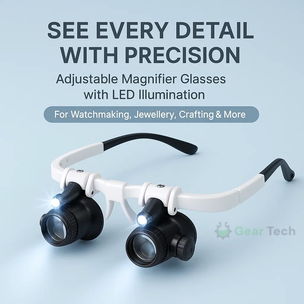 ClariVue-LED-Vergrößerungsbrille mit 8-facher bis 23-facher Vergrößerung und Helligkeitsregelung