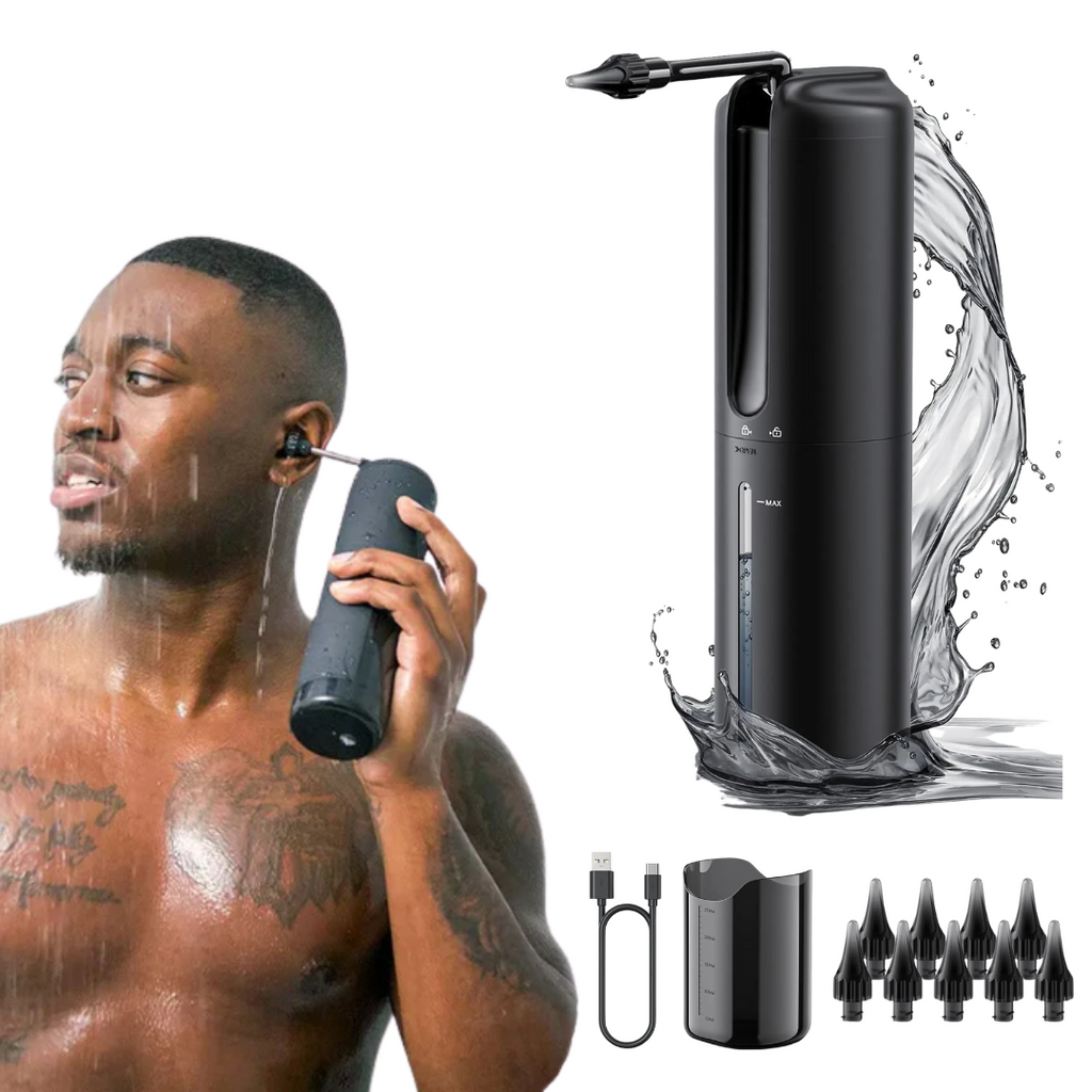 QuellWave Triple Jet -korvienpuhdistushuuhtelusetti, 3 paineasetusta