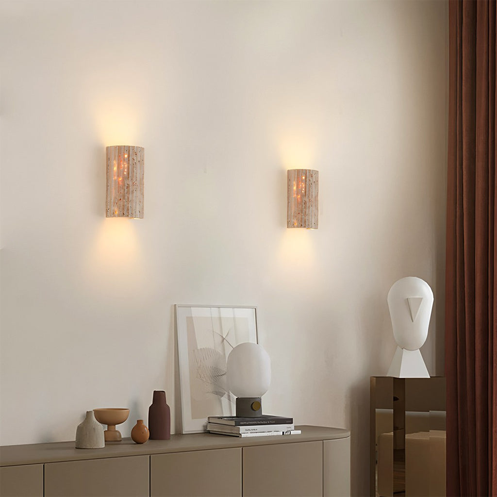 VeroLux Travertine Wall Light Minimalist Rectangular Design