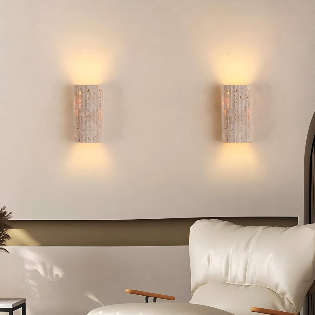 VeroLux Travertine Wall Light Minimalist Rectangular Design