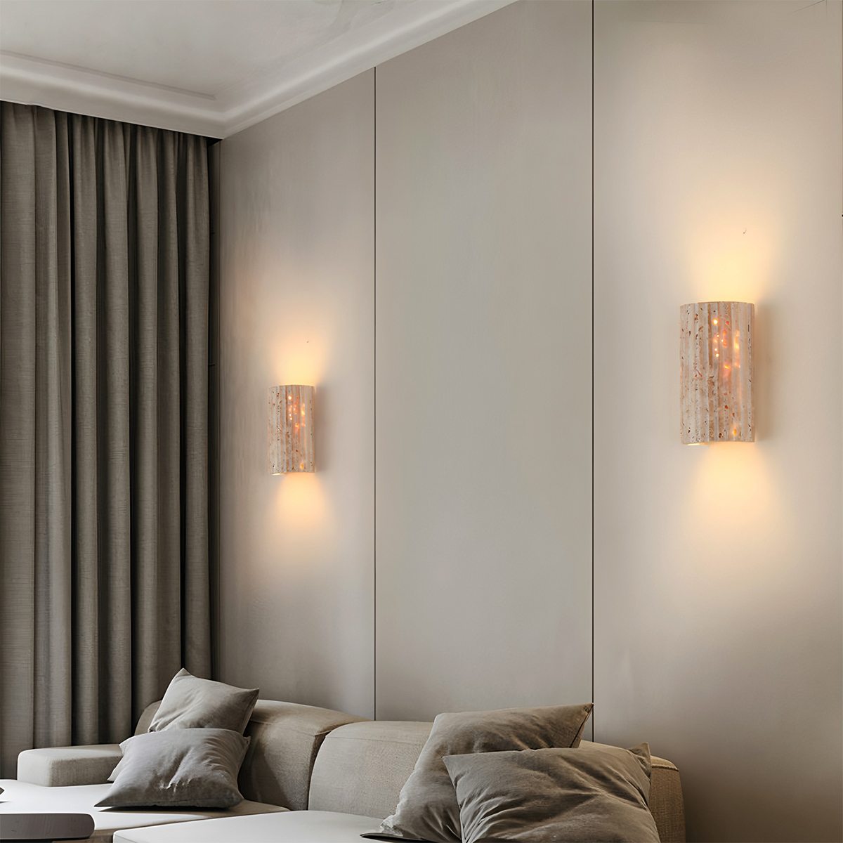 VeroLux Travertine Wall Light Minimalist Rectangular Design