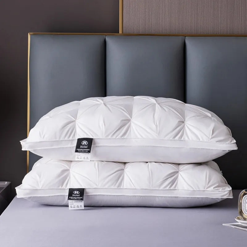 Goose Down Neck Support Pillow for Side, Back and Stomach Sleepers, LumaCloud