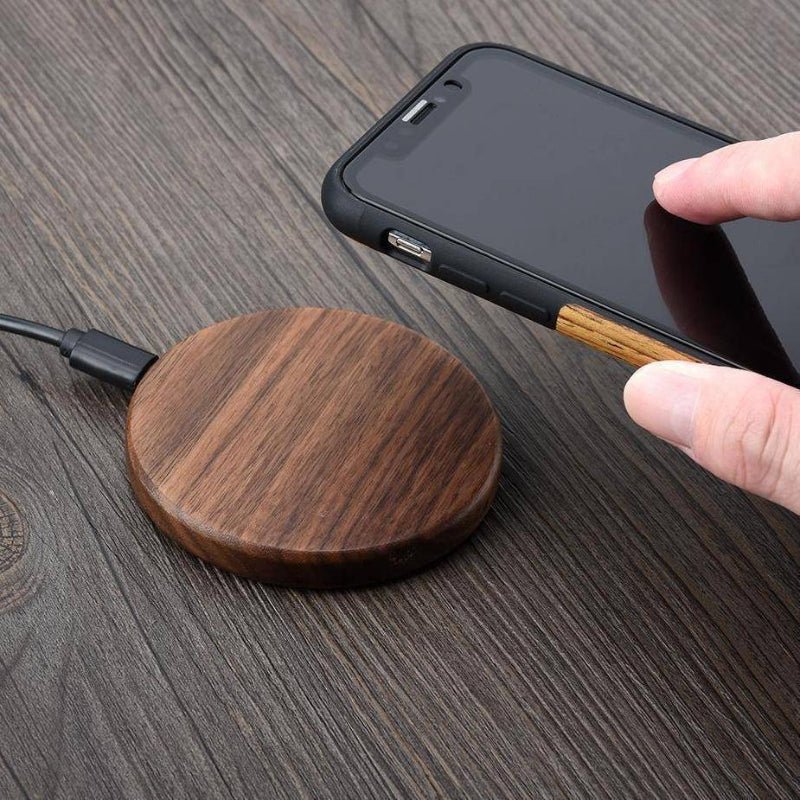 Chargeur rapide Qi durable en bambou avec protection contre la surchauffe - Fioriscas