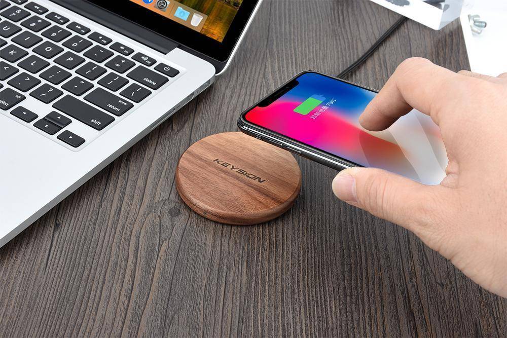Chargeur rapide Qi durable en bambou avec protection contre la surchauffe - Fioriscas