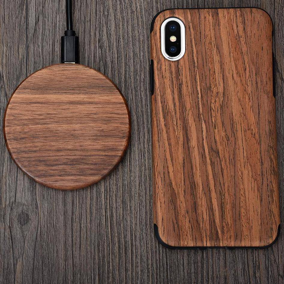 Chargeur rapide Qi durable en bambou avec protection contre la surchauffe - Fioriscas
