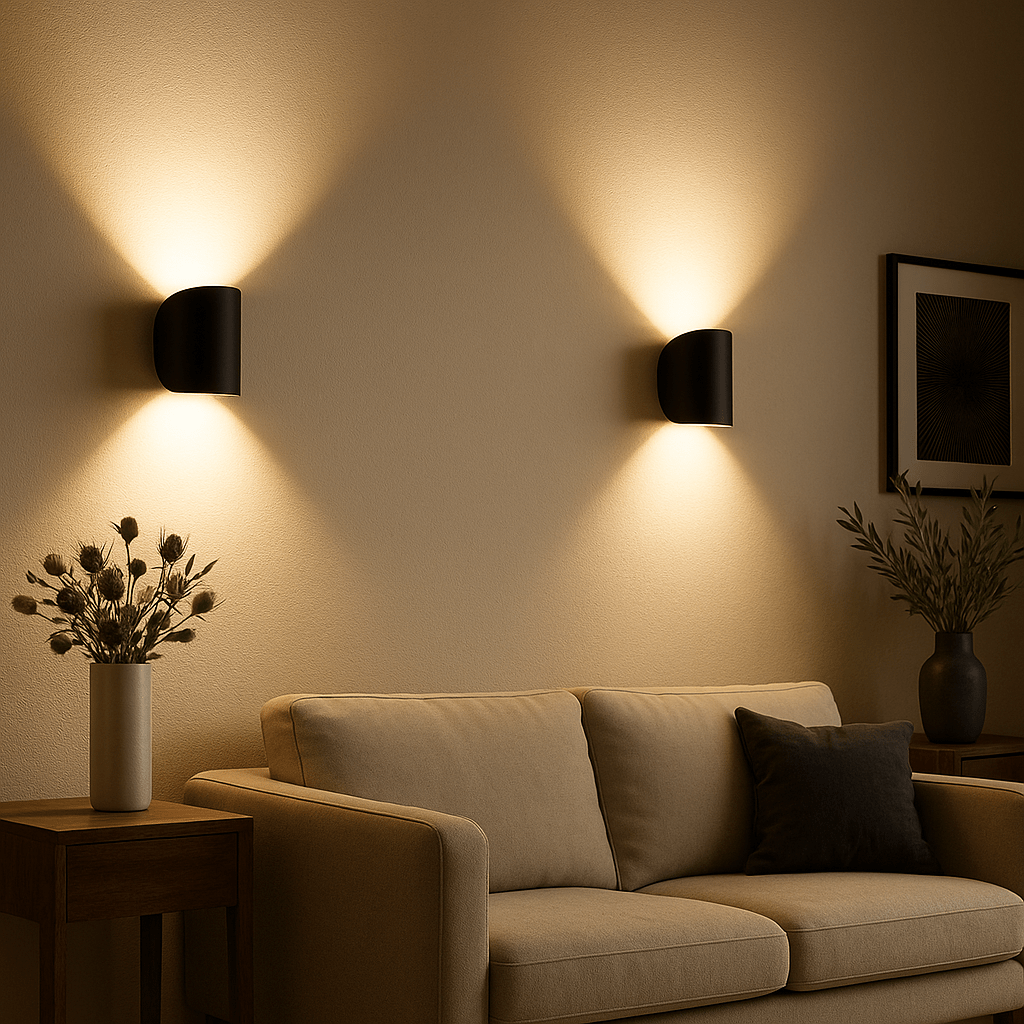 Modern LED-vägglampa för energieffektiv belysning i vardagsrummet - Fioriscas
