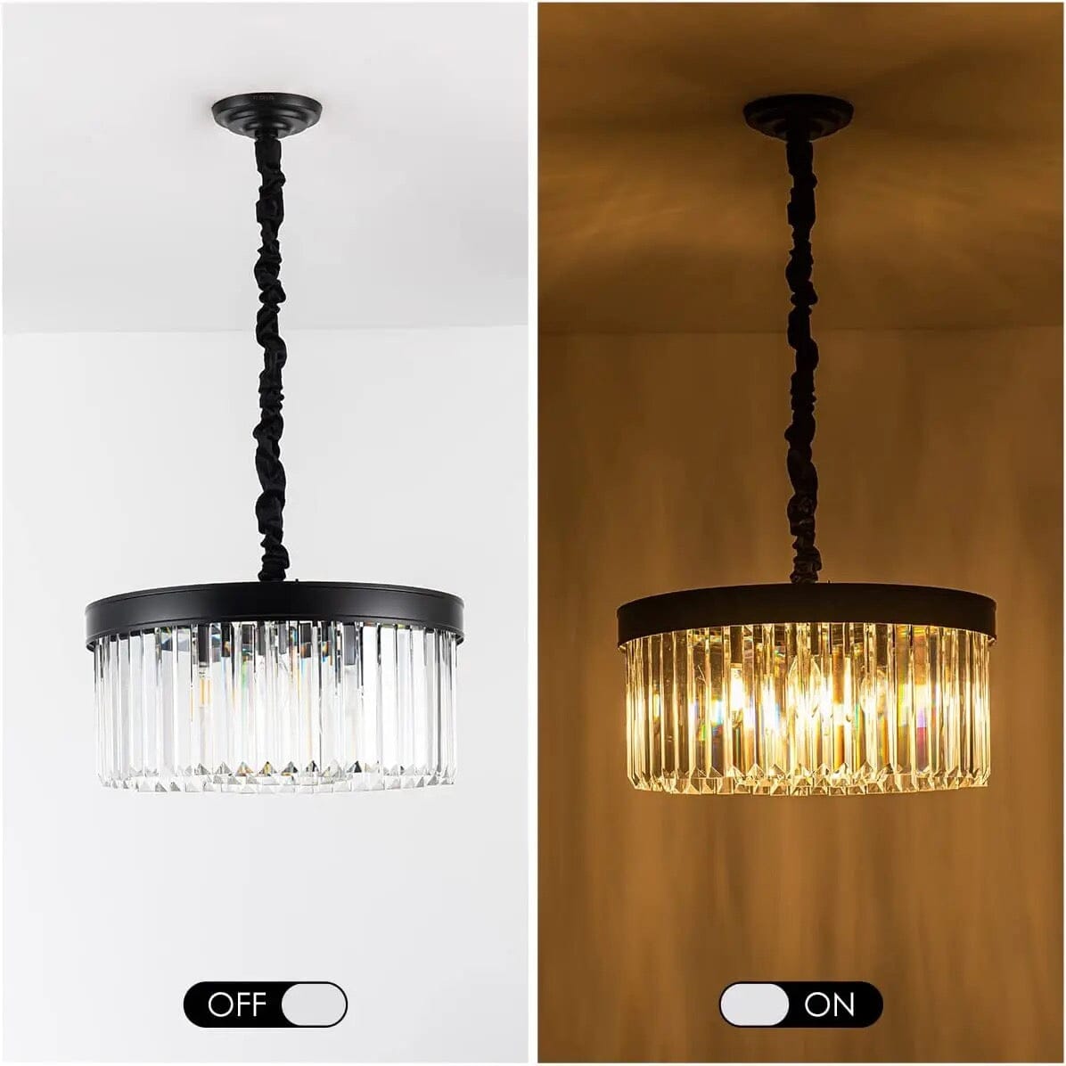 Liora K9-krystalpendel, konvertibel lysekrone og loftslampe