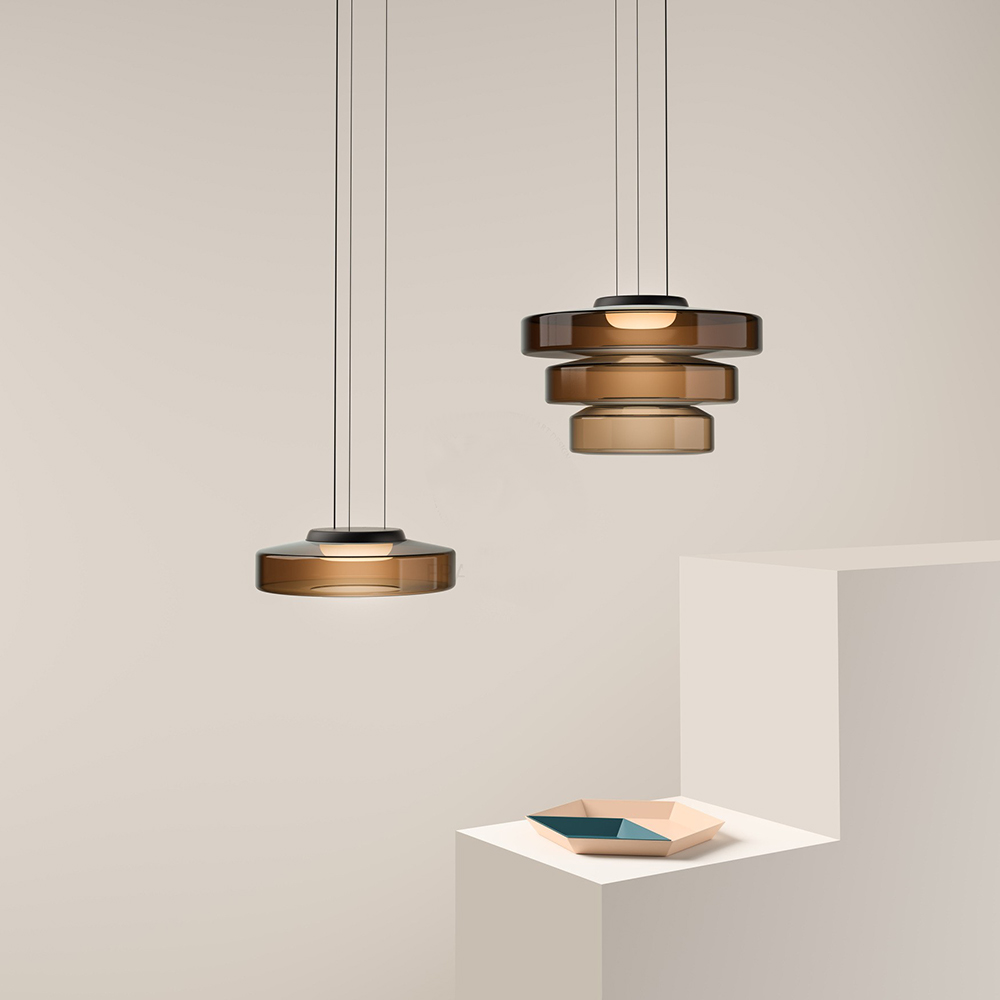 Asteron Bauhaus lasikatto-riippuvalaisin, 3 lasisävyä