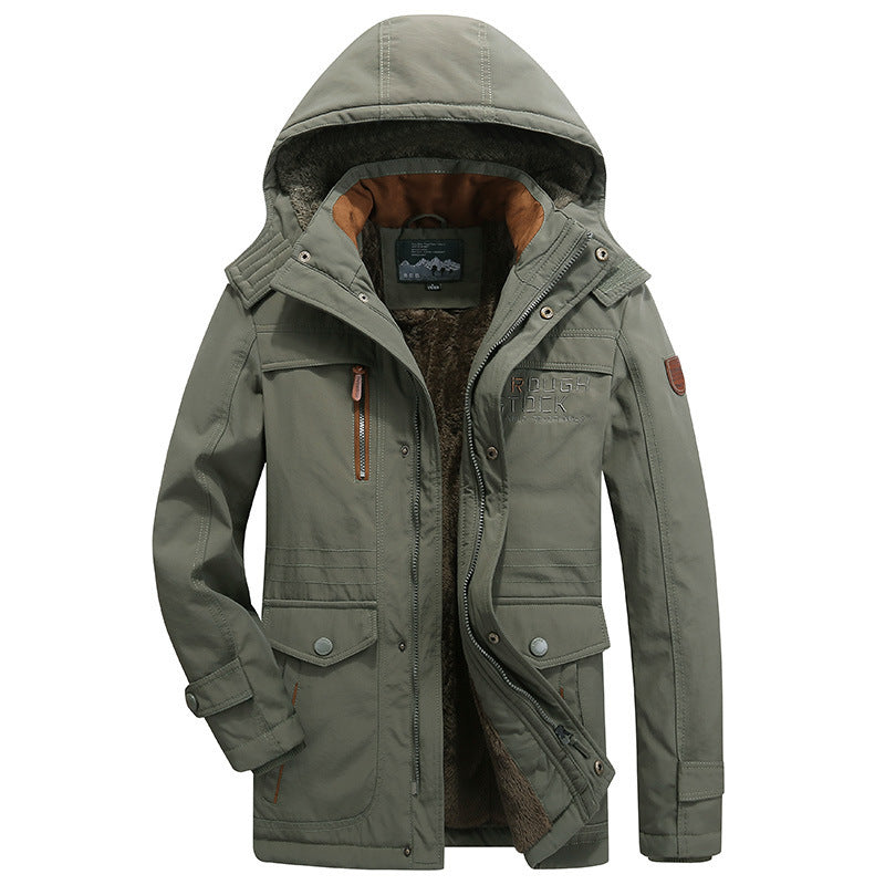 FrostGuard Men's Waterproof Windproof Parka, Insulated Hooded Coat