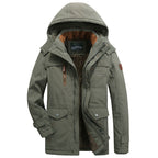 FrostGuard Men's Waterproof Windproof Parka, Insulated Hooded Coat