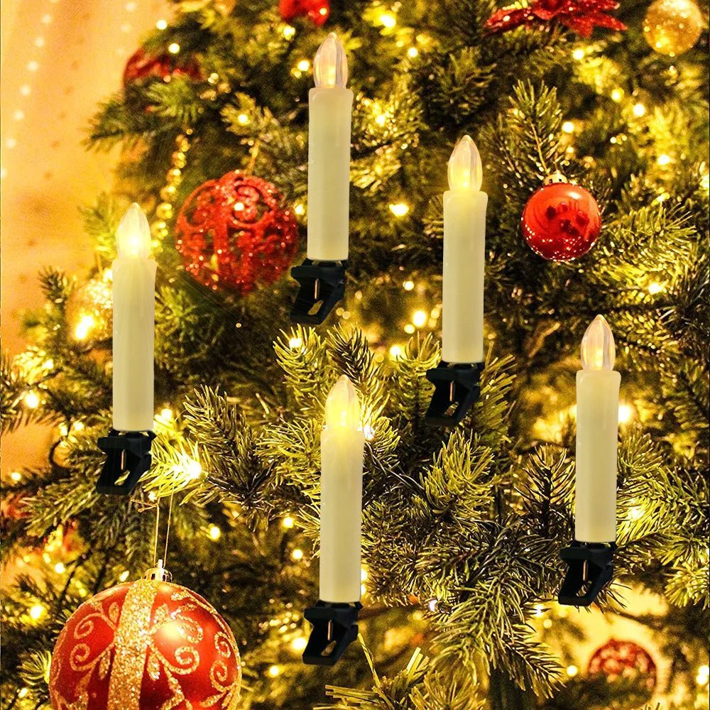 やさしいLEDの光が灯る、炎を使わないクリスマスキャンドルセット - Fioriscas