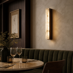 NovaLume Alabaster Wall Sconce With Marble Finish Edition