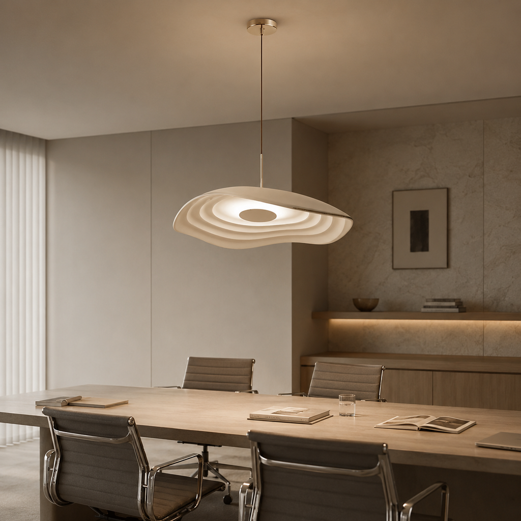 Lampada a Sospensione Luna Ripple con Bagliore Morbido e Caldo in Elegante Forma Ondulata