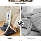 Wearable Heated Sherpa Fleece Blanket With Sleeves For Seniors