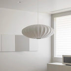 Elegant silk pendant lamp with crystals 4