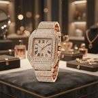Elegante Strassuhr Damen - Quadratisches Design, Edelstahl, Hochwertige Materialien, Vielseitig für Jeden Anlass 3