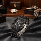 Elegante Strassuhr Damen - Quadratisches Design, Edelstahl, Hochwertige Materialien, Vielseitig für Jeden Anlass 4