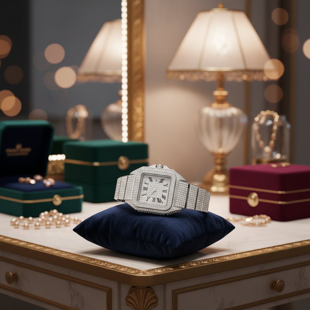 Elegante Strassuhr Damen - Quadratisches Design, Edelstahl, Hochwertige Materialien, Vielseitig für Jeden Anlass 1