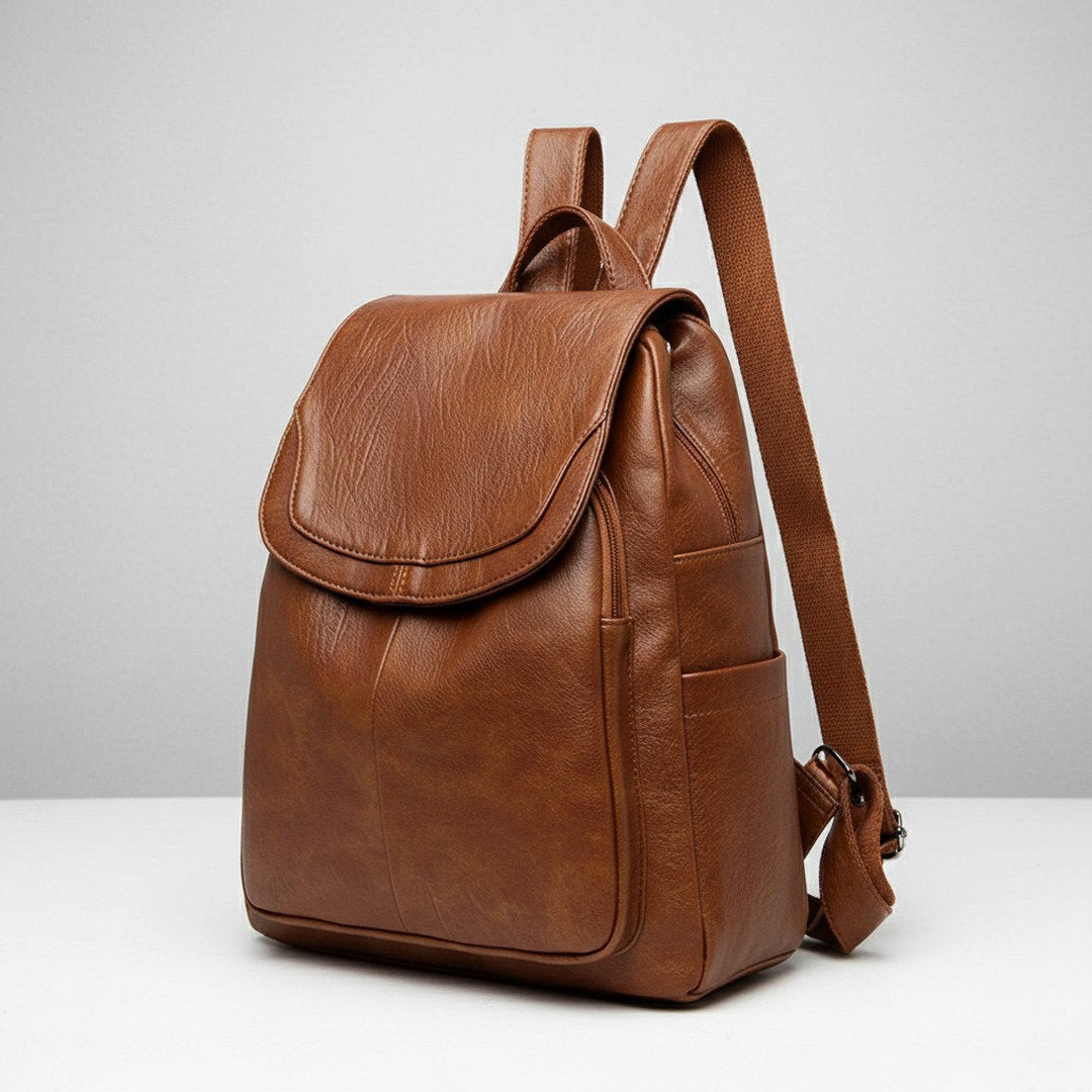 حقيبة ظهر جلدية أنيقة للنساء مع حجرات، إكسسوار أنيق للاستخدام اليومي والعمل | Fioriscas