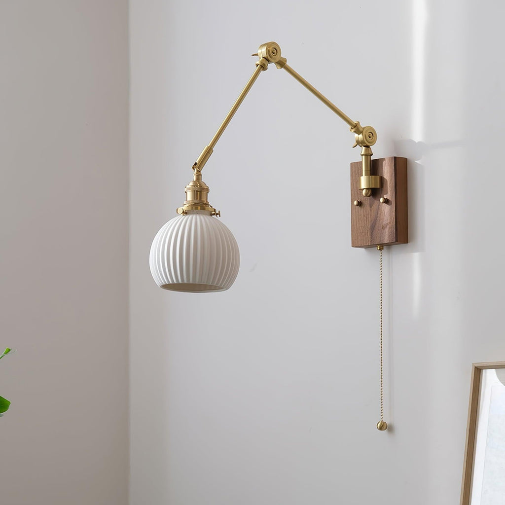Lampada da parete vintage Brione con braccio oscillante regolabile | Fioriscas