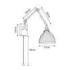Lampada da parete vintage Brione con braccio oscillante regolabile | Fioriscas