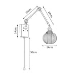 Lampada da parete vintage Brione con braccio oscillante regolabile | Fioriscas