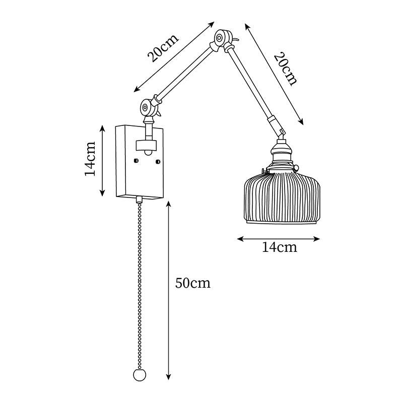 Lampada da parete vintage Brione con braccio oscillante regolabile | Fioriscas