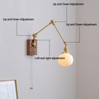 Lampada da parete vintage Brione con braccio oscillante regolabile | Fioriscas