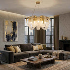 Aurelia Crystal Bead Chains Chandelier in Gold Plated Finish