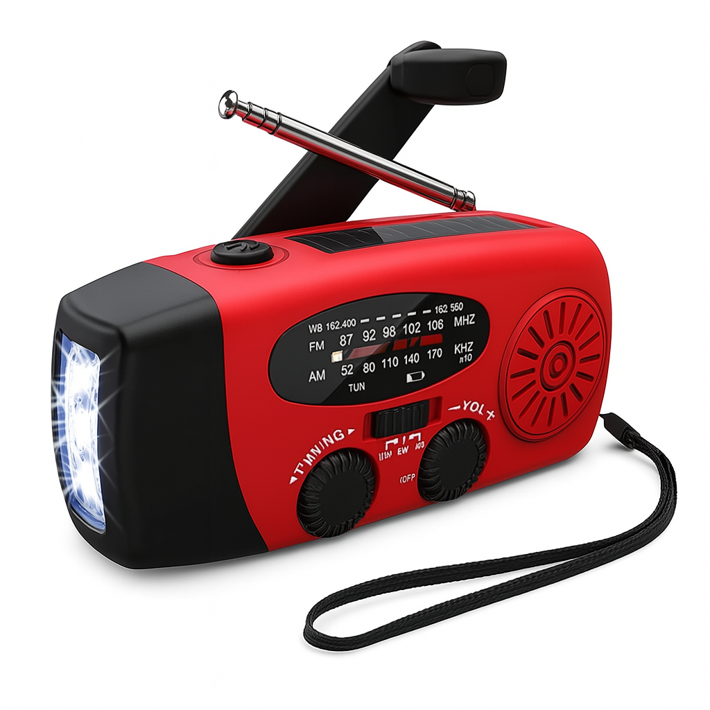 Hand Crank Emergency Radio With Solar Charging & USB-C Power Bank, Solstice Peak