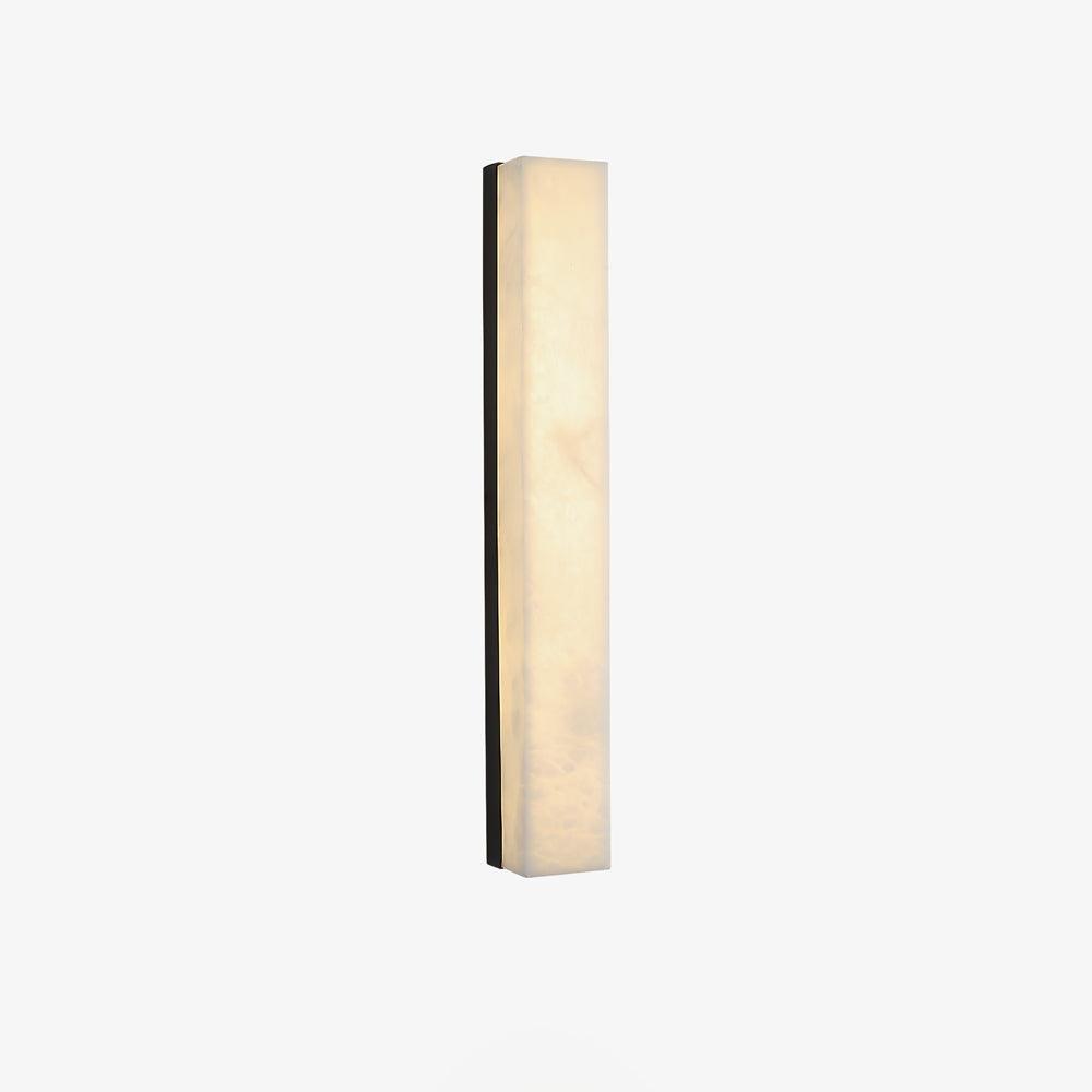 Wandleuchte mit Alabaster-Schirm, vertikale Messing-Wandleuchte Lyra