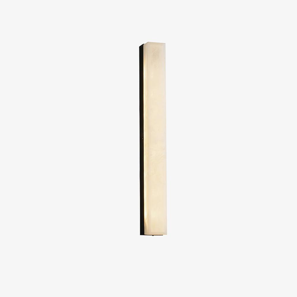 Wandleuchte mit Alabaster-Schirm, vertikale Messing-Wandleuchte Lyra