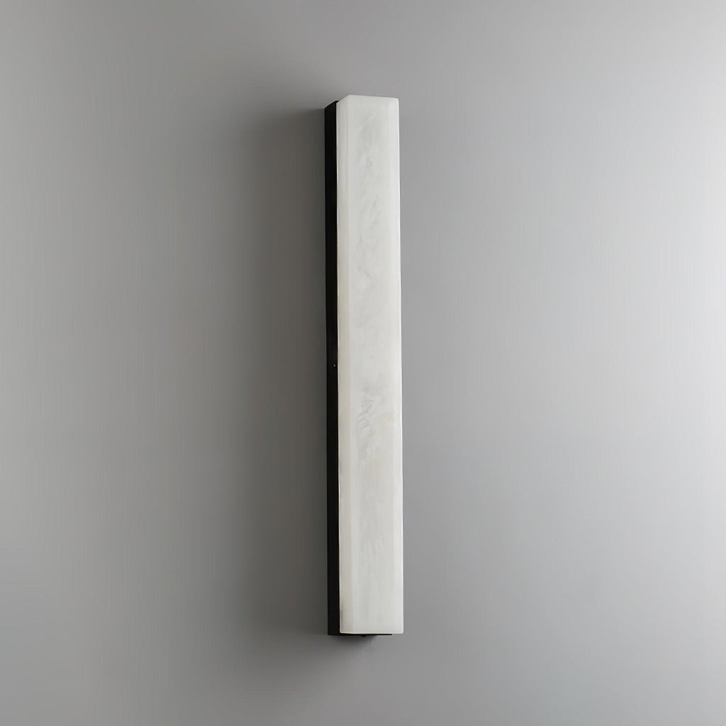 Wandleuchte mit Alabaster-Schirm, vertikale Messing-Wandleuchte Lyra