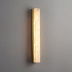 Wandleuchte mit Alabaster-Schirm, vertikale Messing-Wandleuchte Lyra