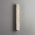 Wandleuchte mit Alabaster-Schirm, vertikale Messing-Wandleuchte Lyra