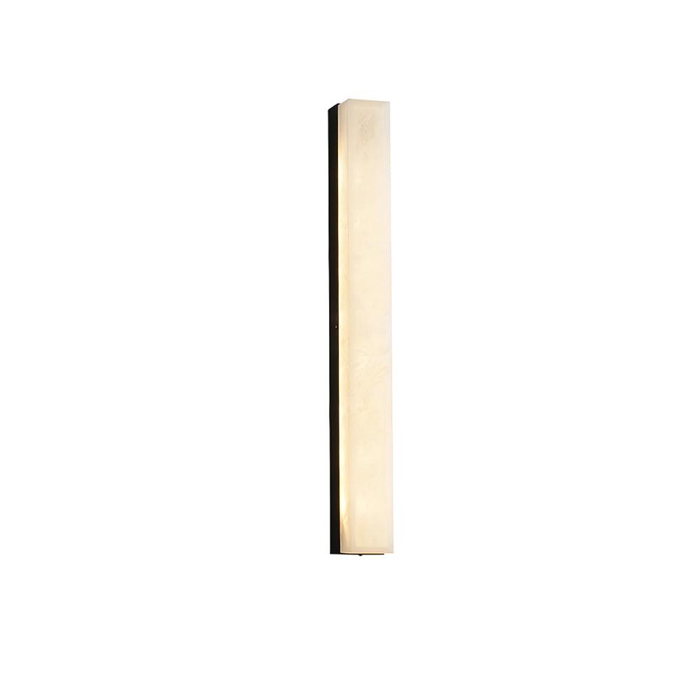 Wandleuchte mit Alabaster-Schirm, vertikale Messing-Wandleuchte Lyra
