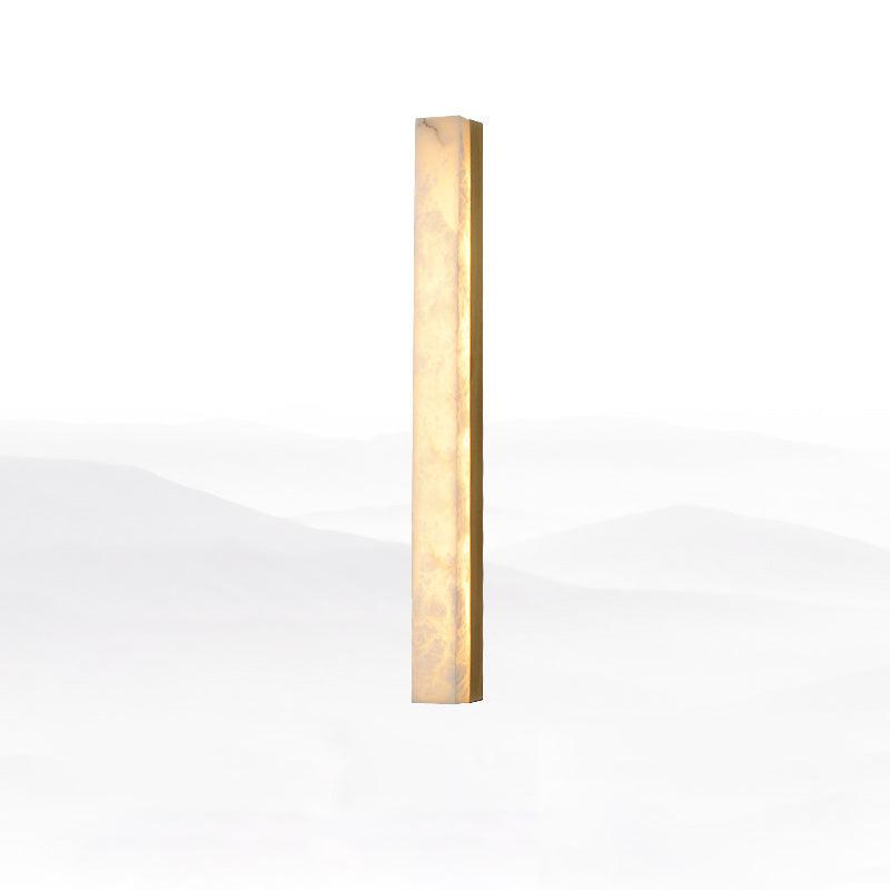 Wandleuchte mit Alabaster-Schirm, vertikale Messing-Wandleuchte Lyra