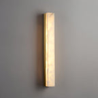 Wandleuchte mit Alabaster-Schirm, vertikale Messing-Wandleuchte Lyra