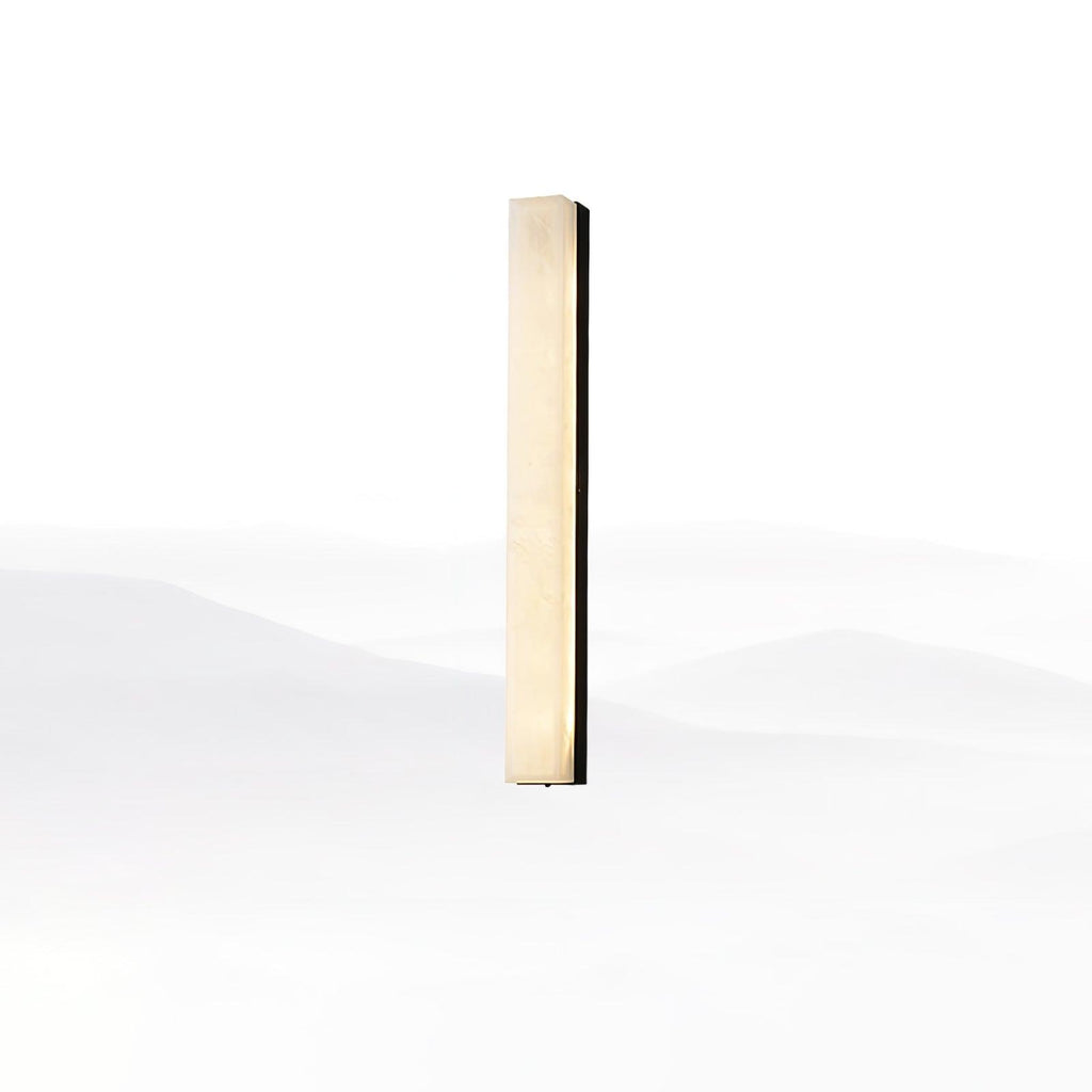 Wandleuchte mit Alabaster-Schirm, vertikale Messing-Wandleuchte Lyra