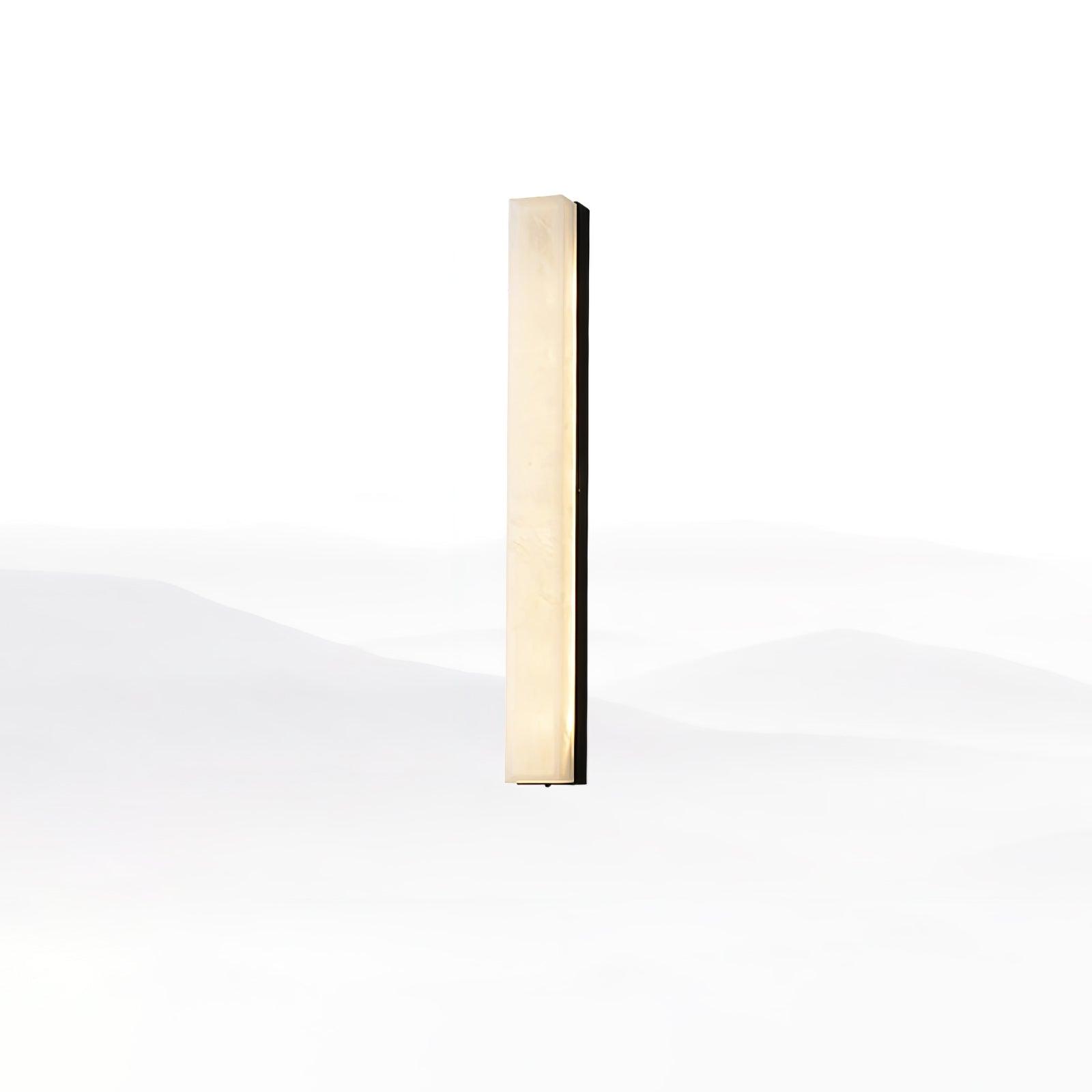 Wandleuchte mit Alabaster-Schirm, vertikale Messing-Wandleuchte Lyra