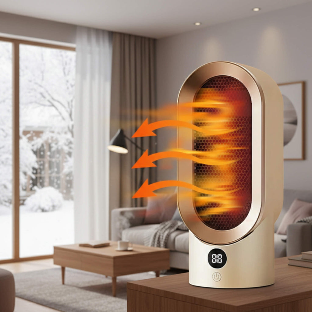 ThermaLite compacte keramische ruimteverwarmer, stille werking, 800 W, digitale thermostaat