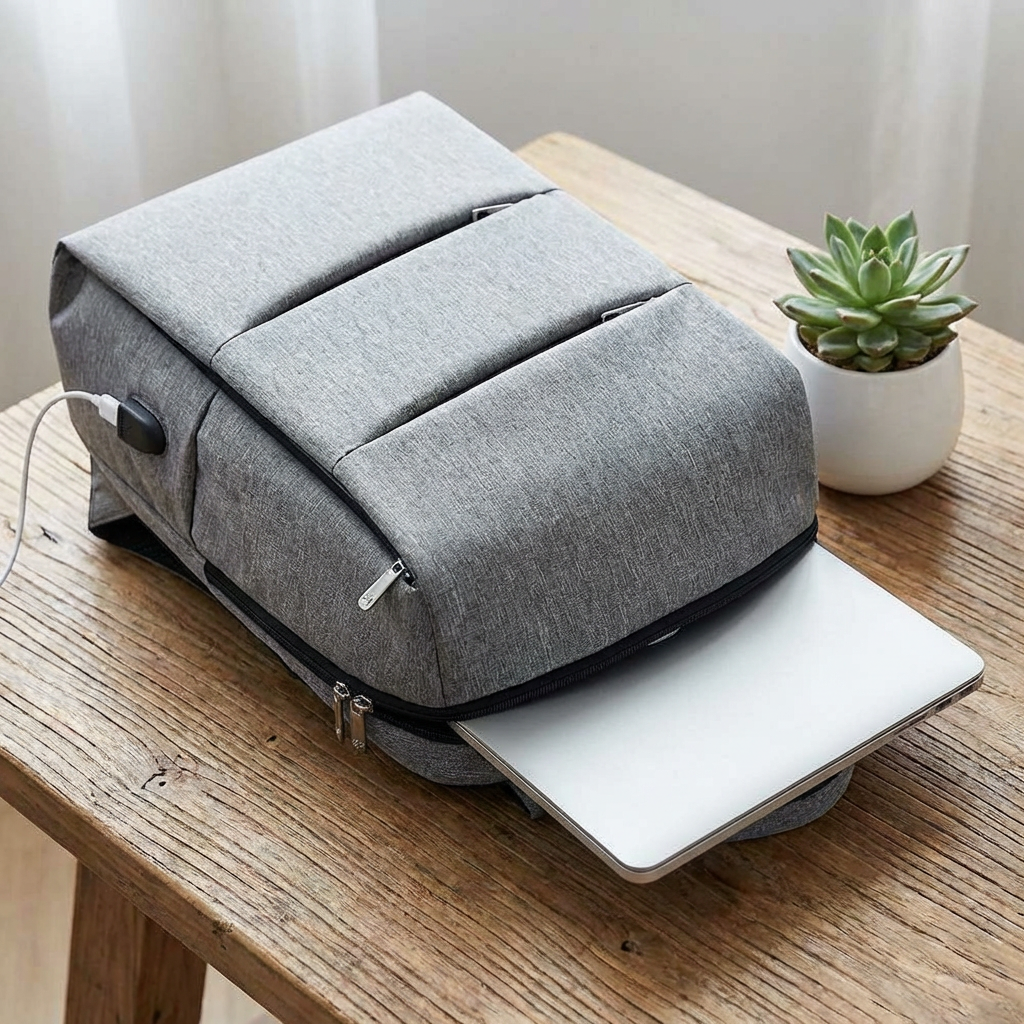 Rucsac pentru laptop, rezistent la apă, cu bretele căptușite și compartiment pentru laptop | Fioriscas