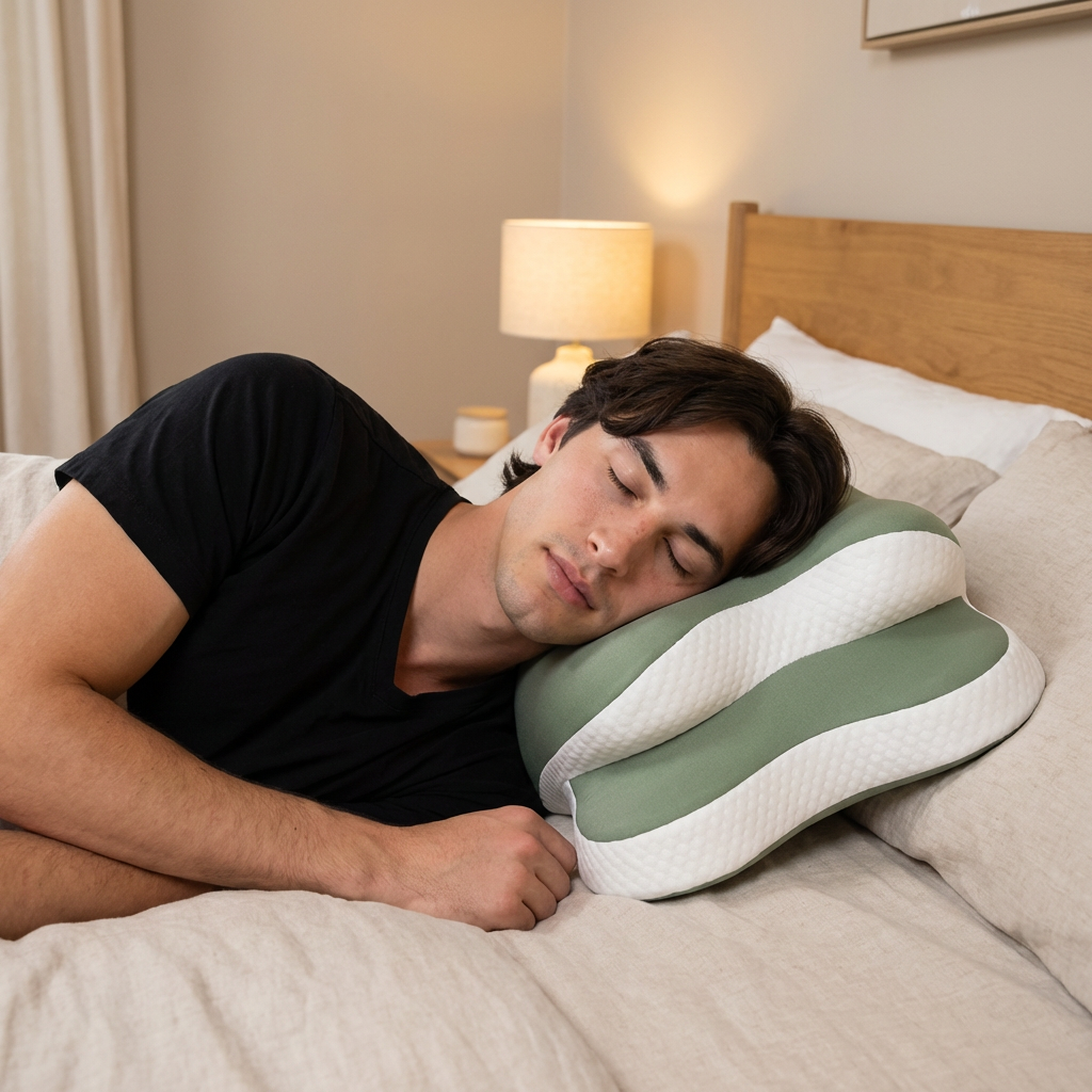 Ergonomic Memory Foam Pillow For Neck Pain Relief Support