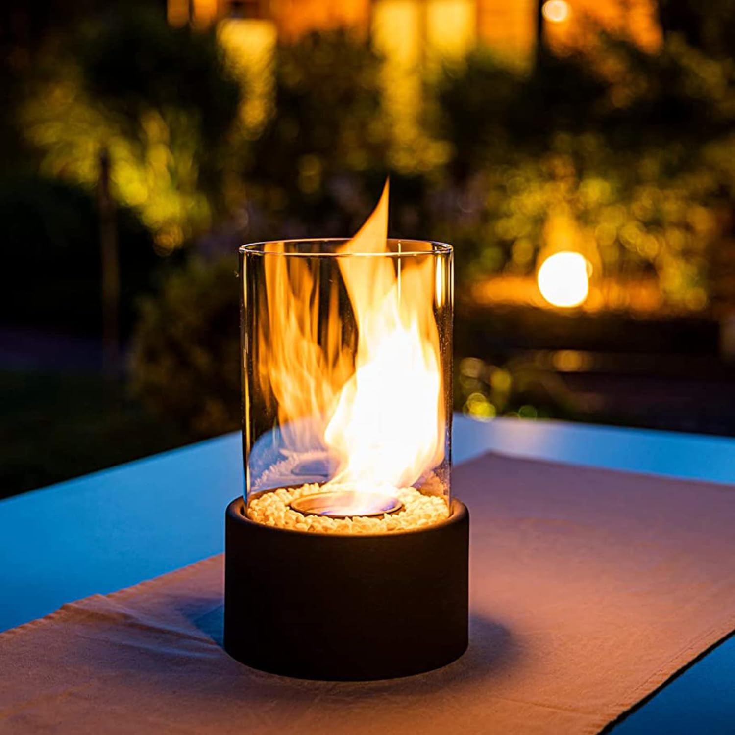 Klassisk glasolie lampe med åben flammedesign, Lumora