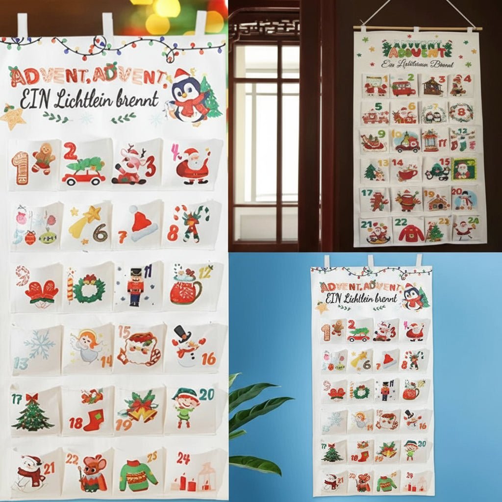 DIY adventi naptár textilből, 24 zsebbel karácsonyra - Fioriscas
