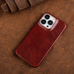 Premium Genuine Leather MagSafe iPhone Case with Oil-Wax Coating - Fioriscas