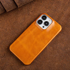 Premium Genuine Leather MagSafe iPhone Case with Oil-Wax Coating - Fioriscas
