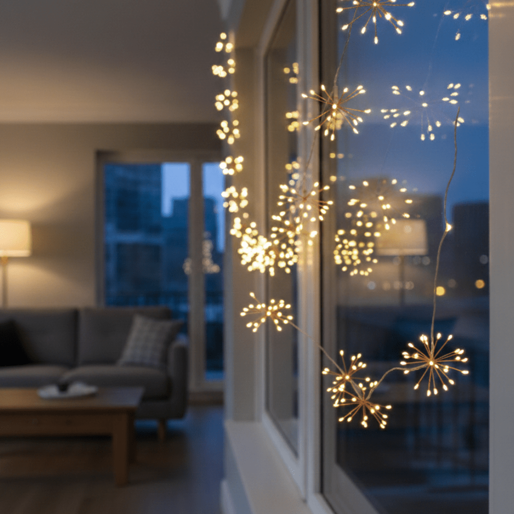Decorative copper string lights with adjustable arms & soft warm light - Fioriscas