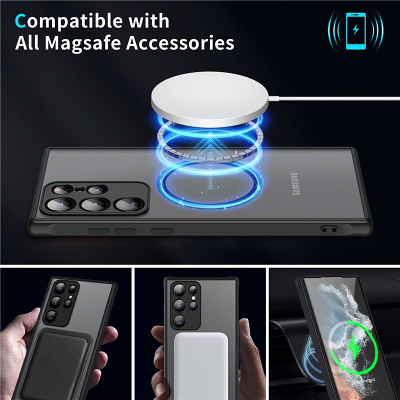 Kestävä magneettinen suojakotelo Samsung-älypuhelimille - Fioriscas