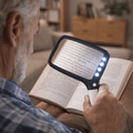 Hand magnifier with 3x magnification and LED lighting - Fioriscas